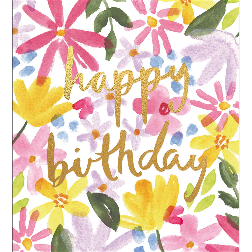 Ditsy Flowers Happy Birthday Card at Penny Black
