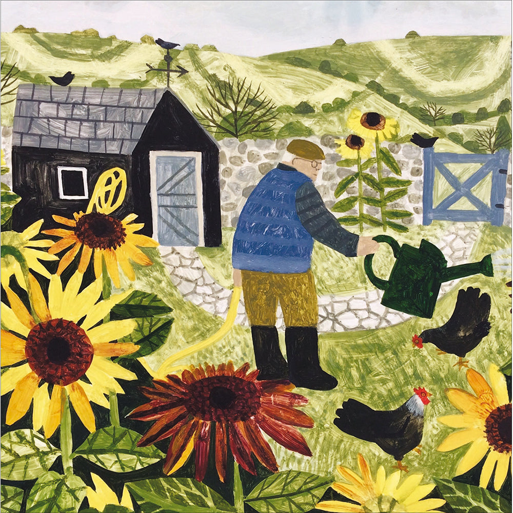 Watering The Garden Illustrated Card at Penny Black