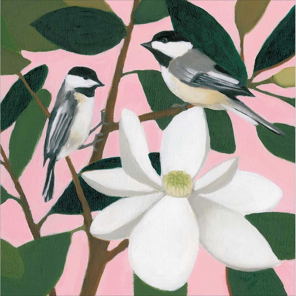 Chickadees On A Southern Magnolia Birthday Card at Penny Black