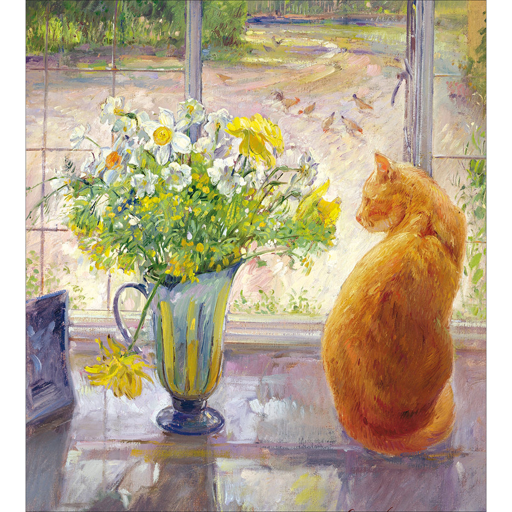 Ginger Cat With Flowers Art Card at Penny Black