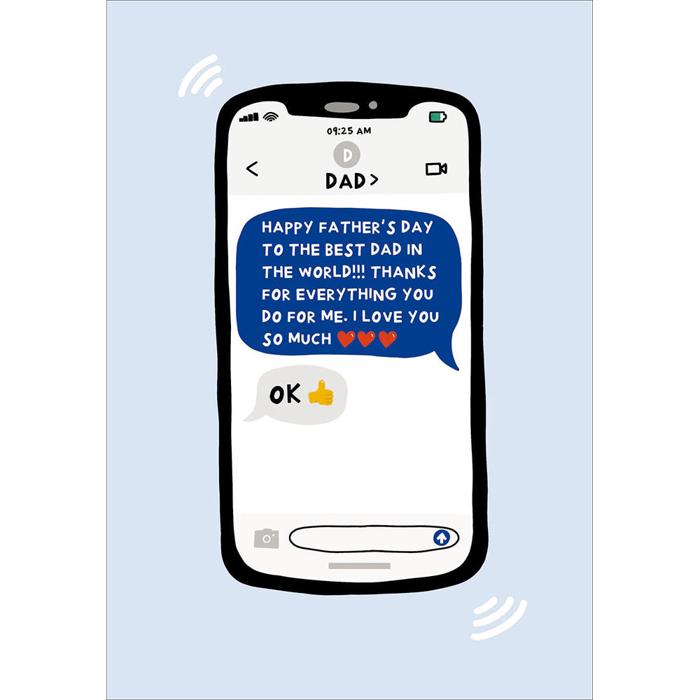 OK Text Message Funny Father's Day Card By Penny Black