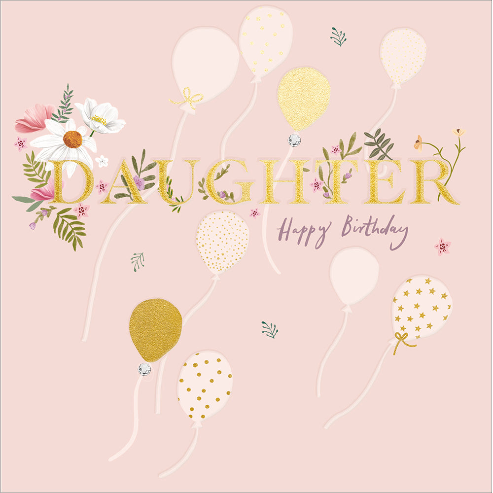 Daughter Flowers & Balloons Birthday Card from Penny Black