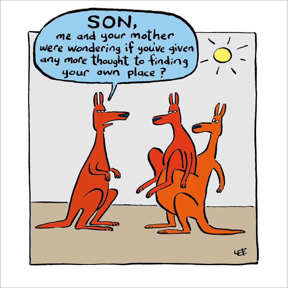 Kangaroo In Pouch Funny Son Birthday Card at Penny Black