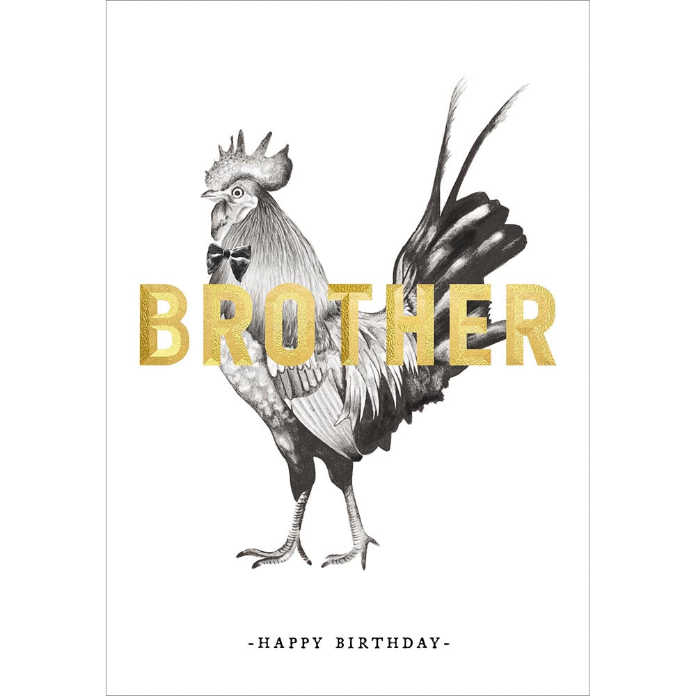 Massive Cockerel Brother Funny Birthday Card at Penny Black
