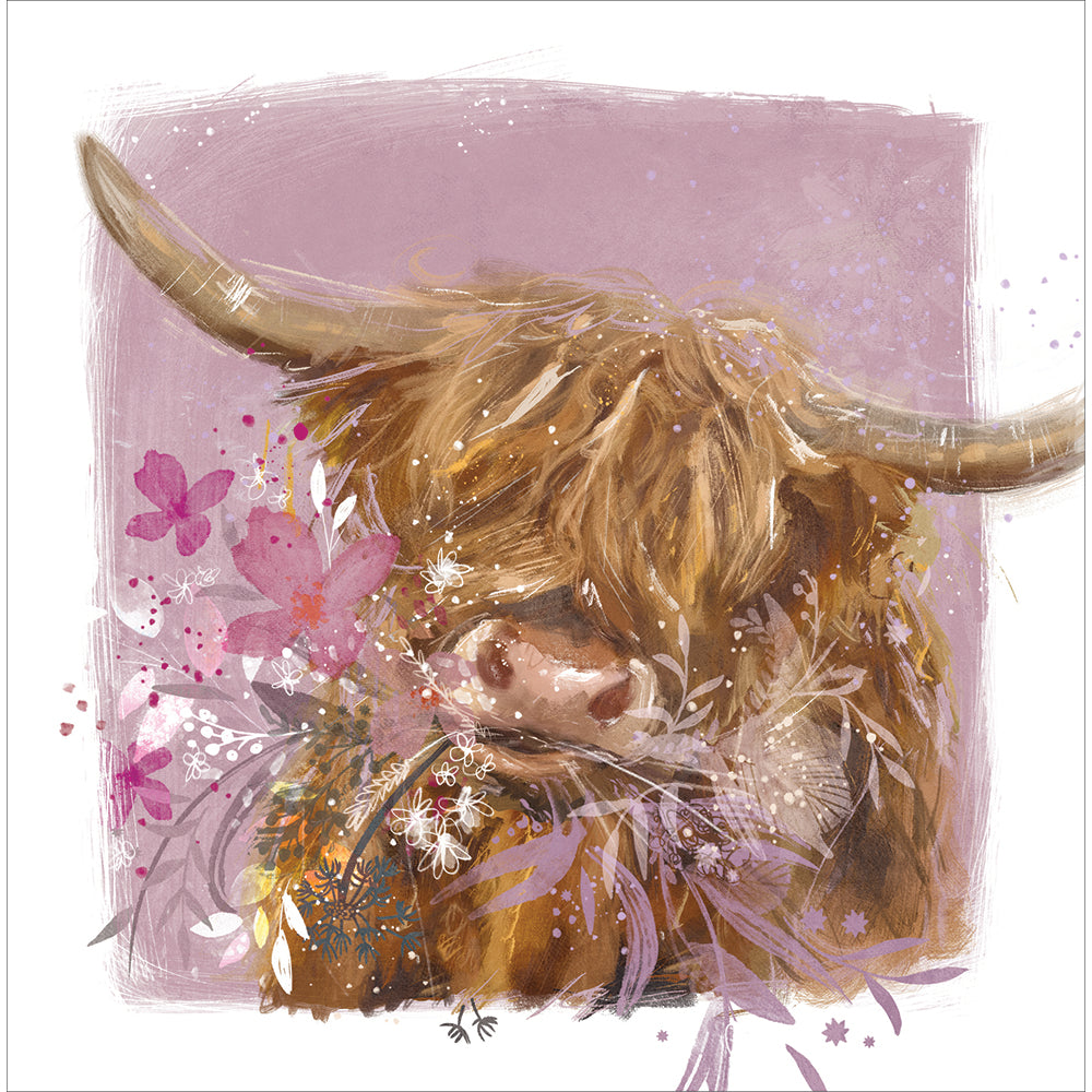 Painted Highland Cow Art Card from Penny Black