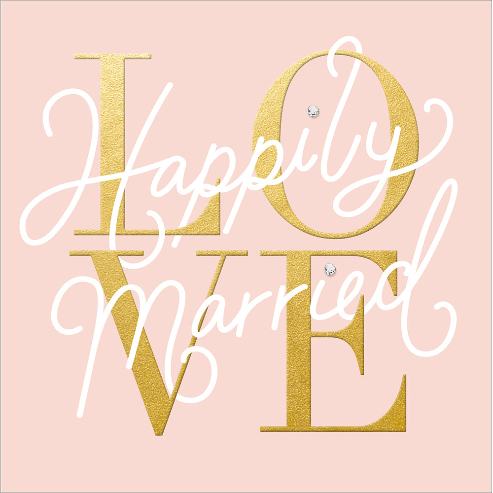 Love Happily Married Embellished Wedding Card at Penny Black