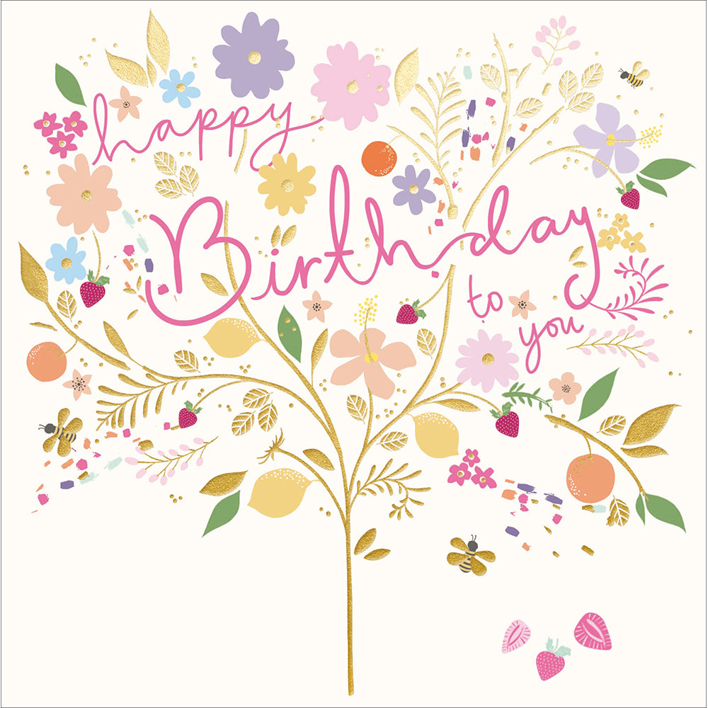 Golden Fruit Tree Happy Birthday To You Card from Penny Black