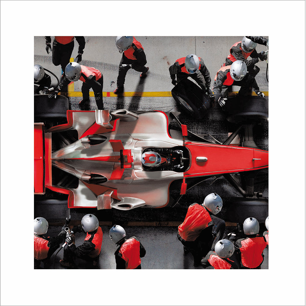 Race Car Pit Stop Photographic Card at Penny Black