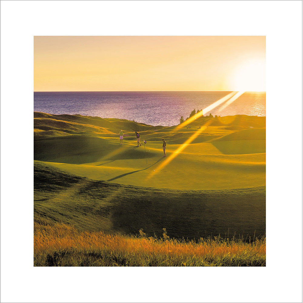 Sunset Over Golf Course Photographic Card at Penny Black