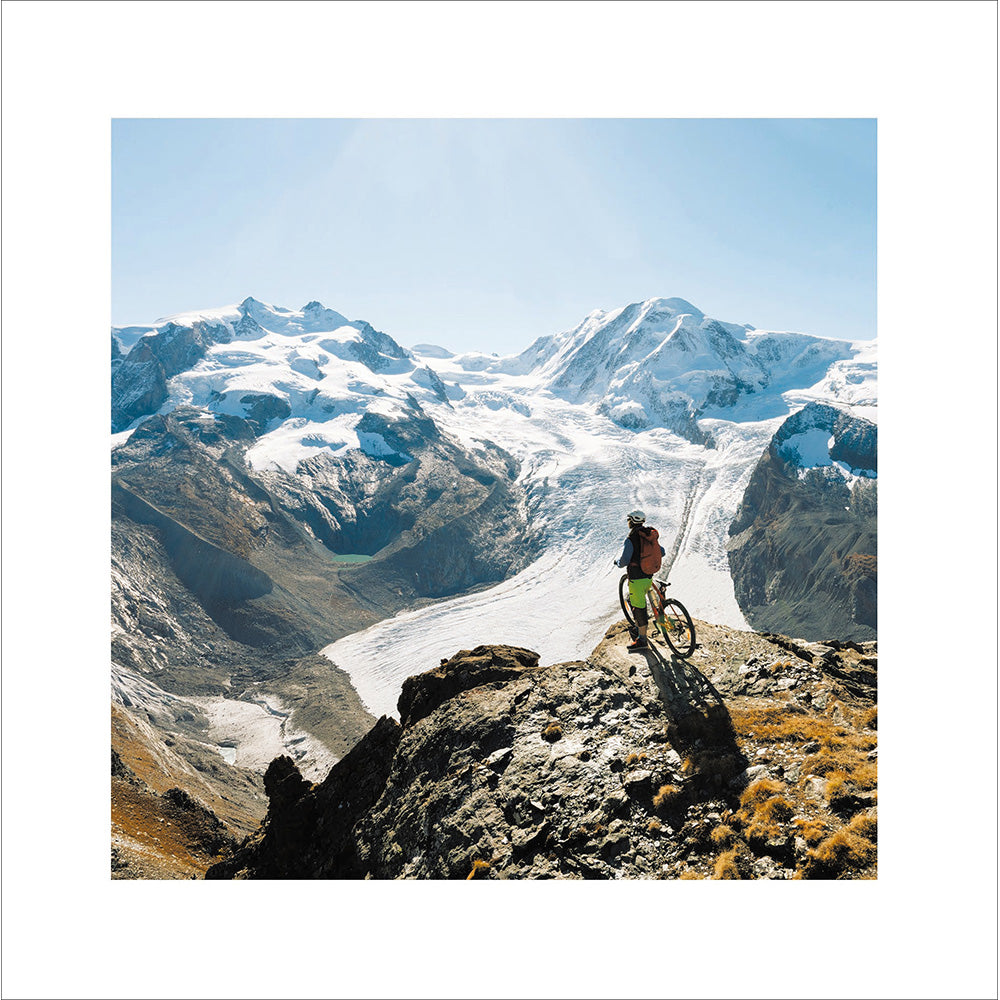 Snowy Mountain Bikers Photographic Card at Penny Black