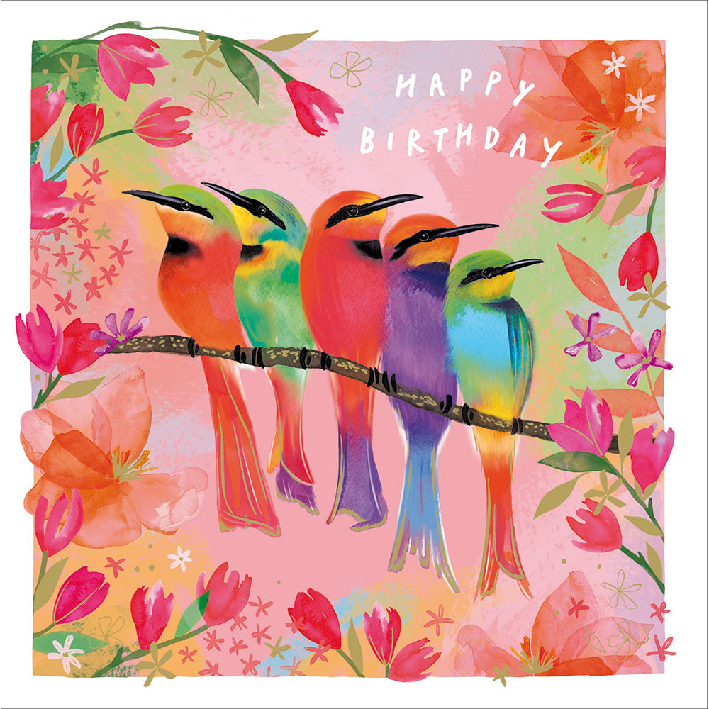 Exotic Bird Rainbow Birthday Card from Penny Black