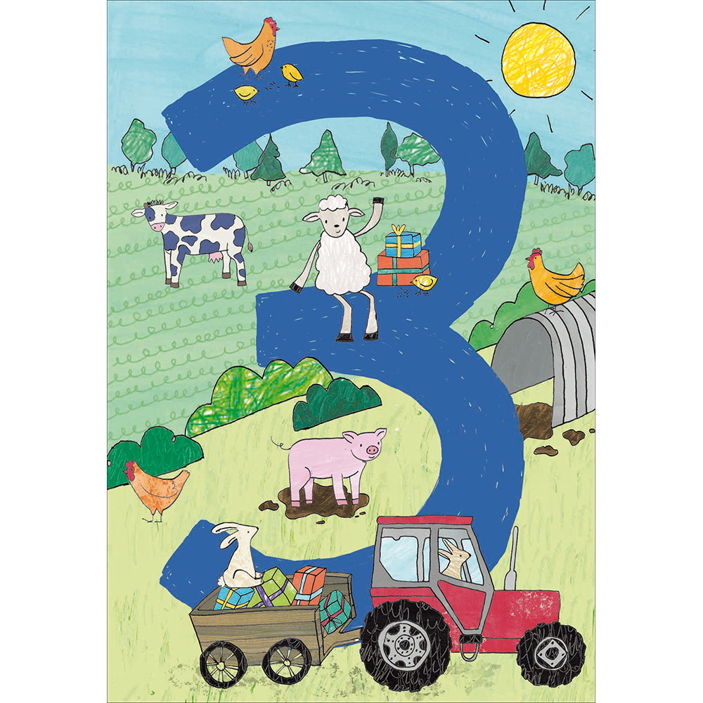 Farmyard Fun 3rd Birthday Card from Penny Black