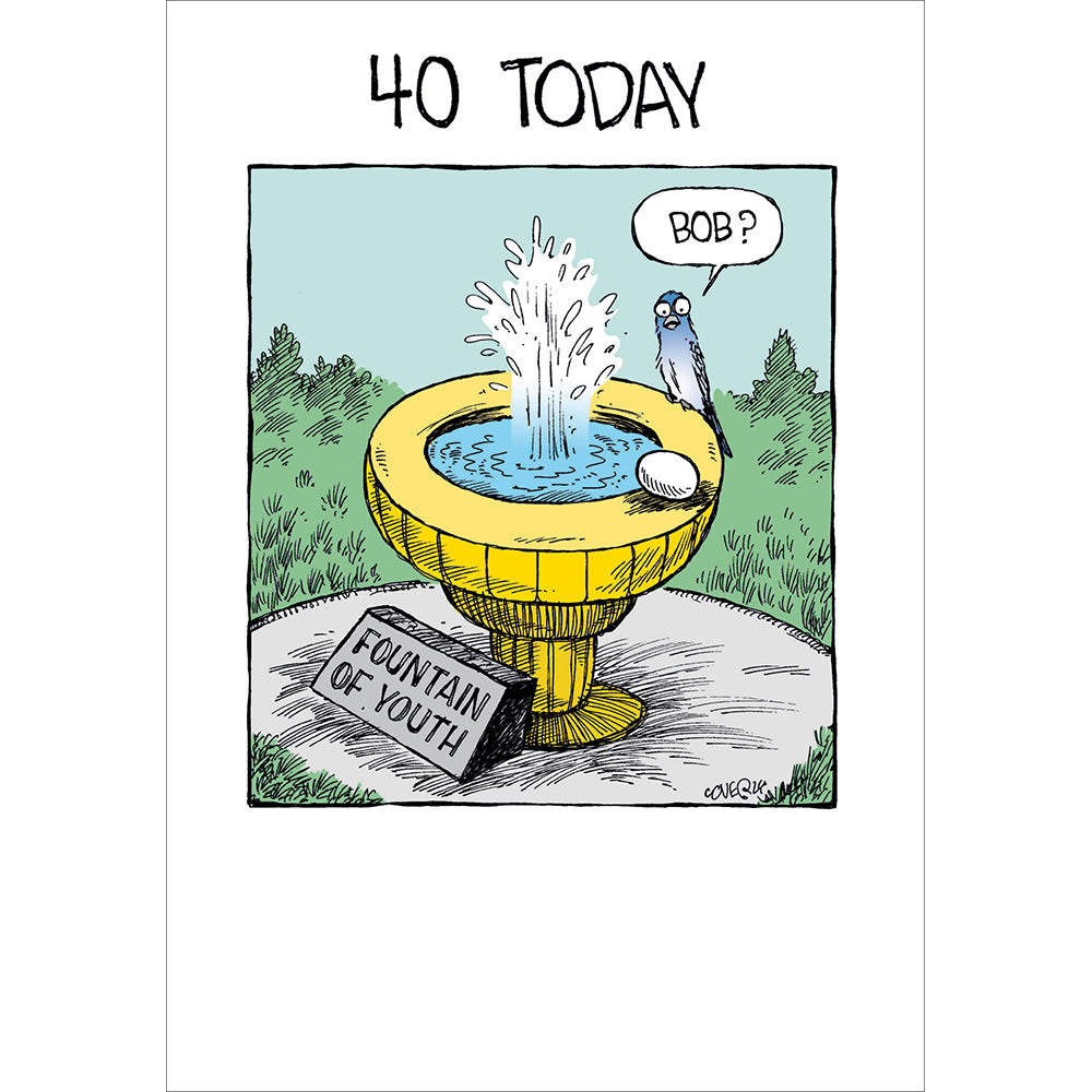 Fountain Of Youth Funny 40th Birthday Card at Penny Black