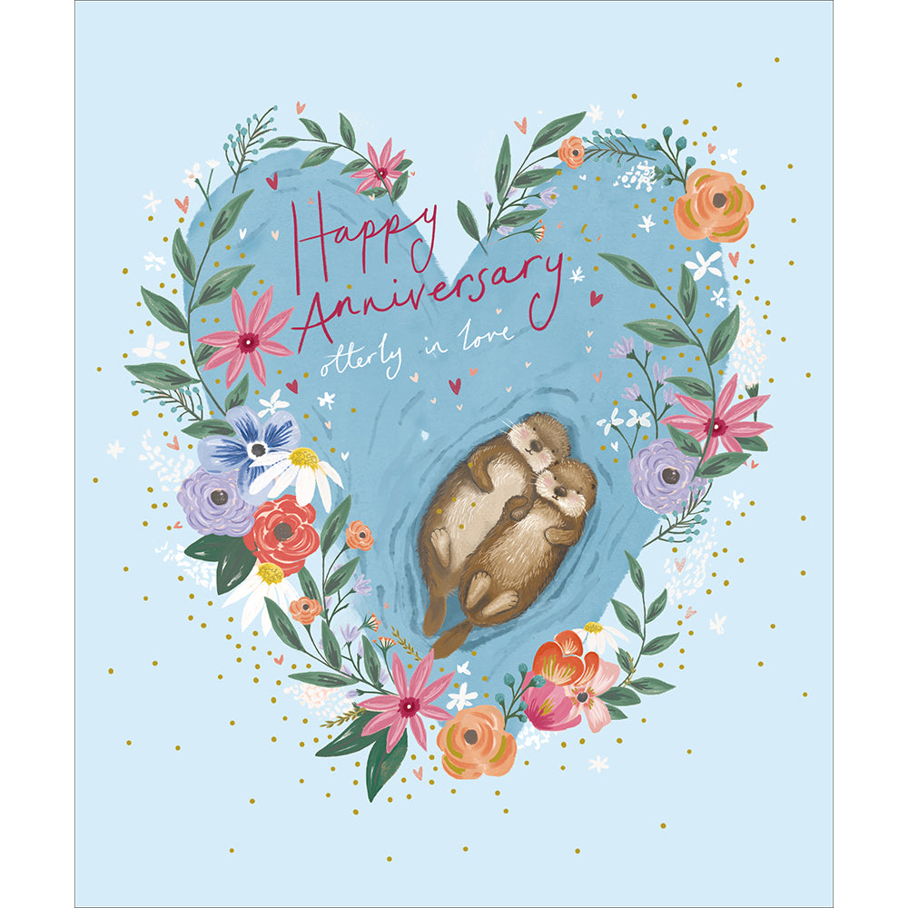 Otterly In Love Floral Anniversary Card at Penny Black