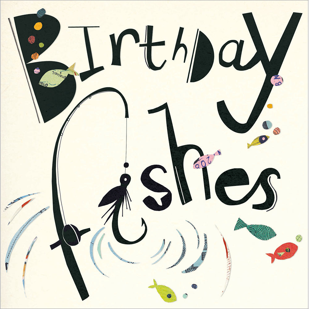 Collaged Birthday Fishes Card at Penny Black