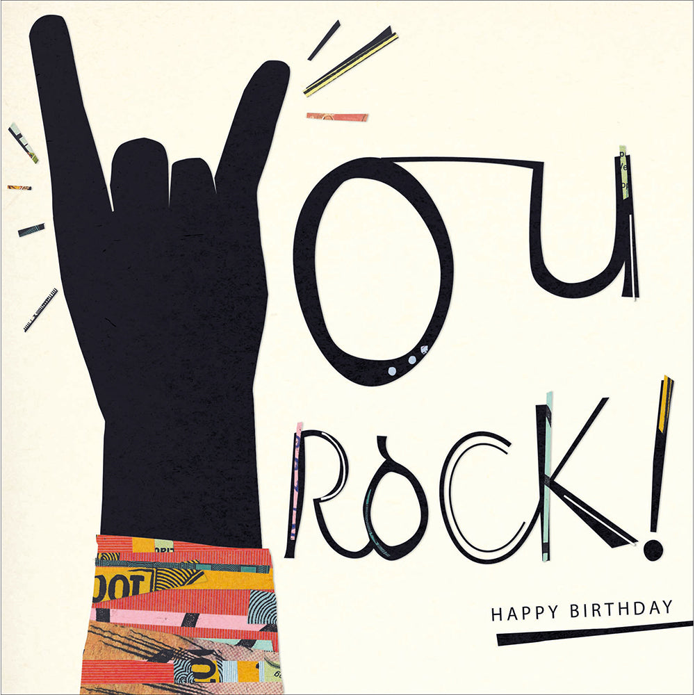 You Rock Devil&#39;s Horns Birthday Card by penny black