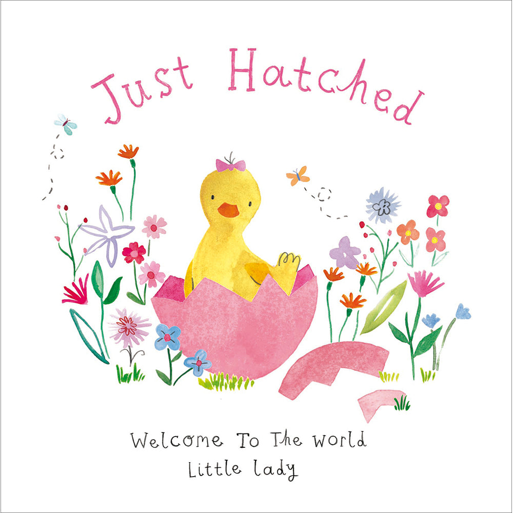 Just Hatched Chick Little Lady New Baby Card By Penny Black