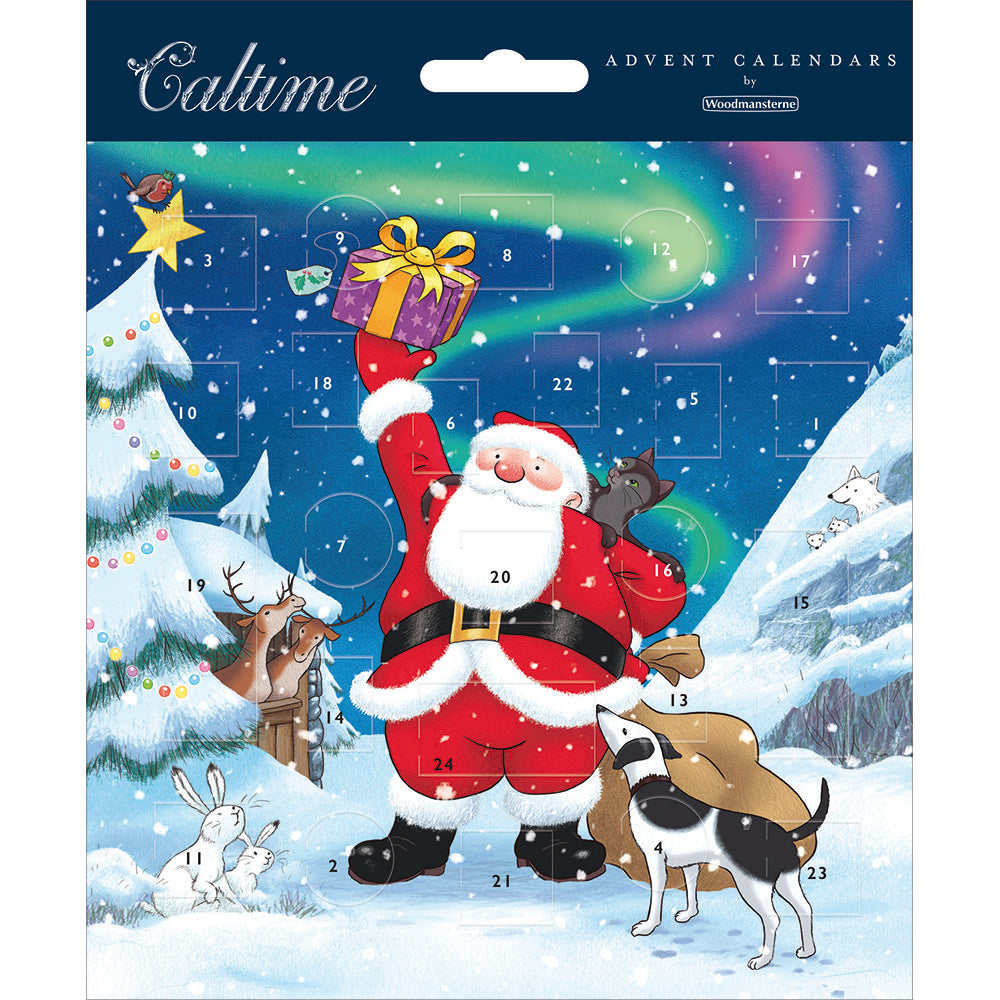 Santa & The Northern Lights Advent Calendar Greetings Card by penny black