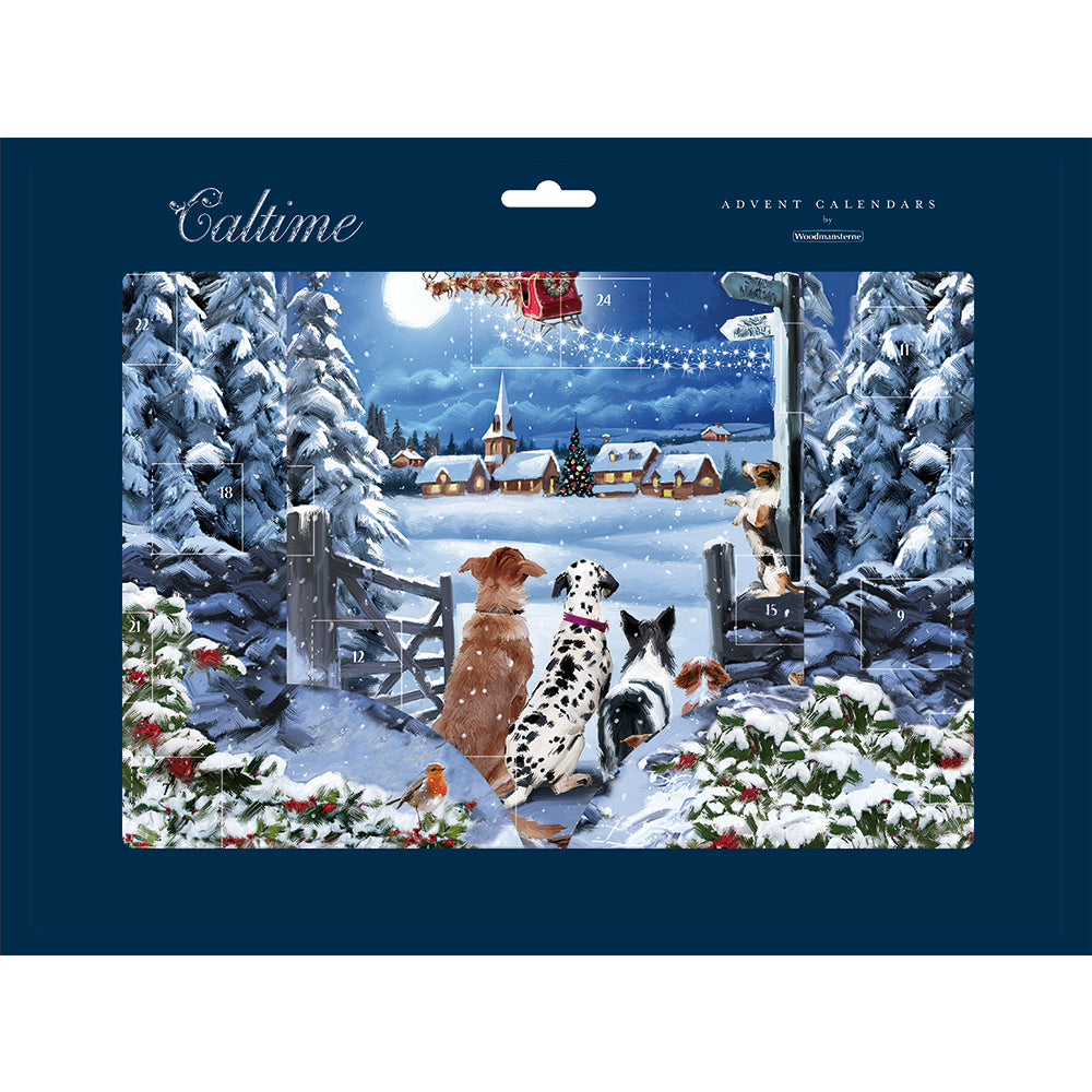 Dogs Waiting Patiently For Father Christmas Advent Calendar By Penny Black
