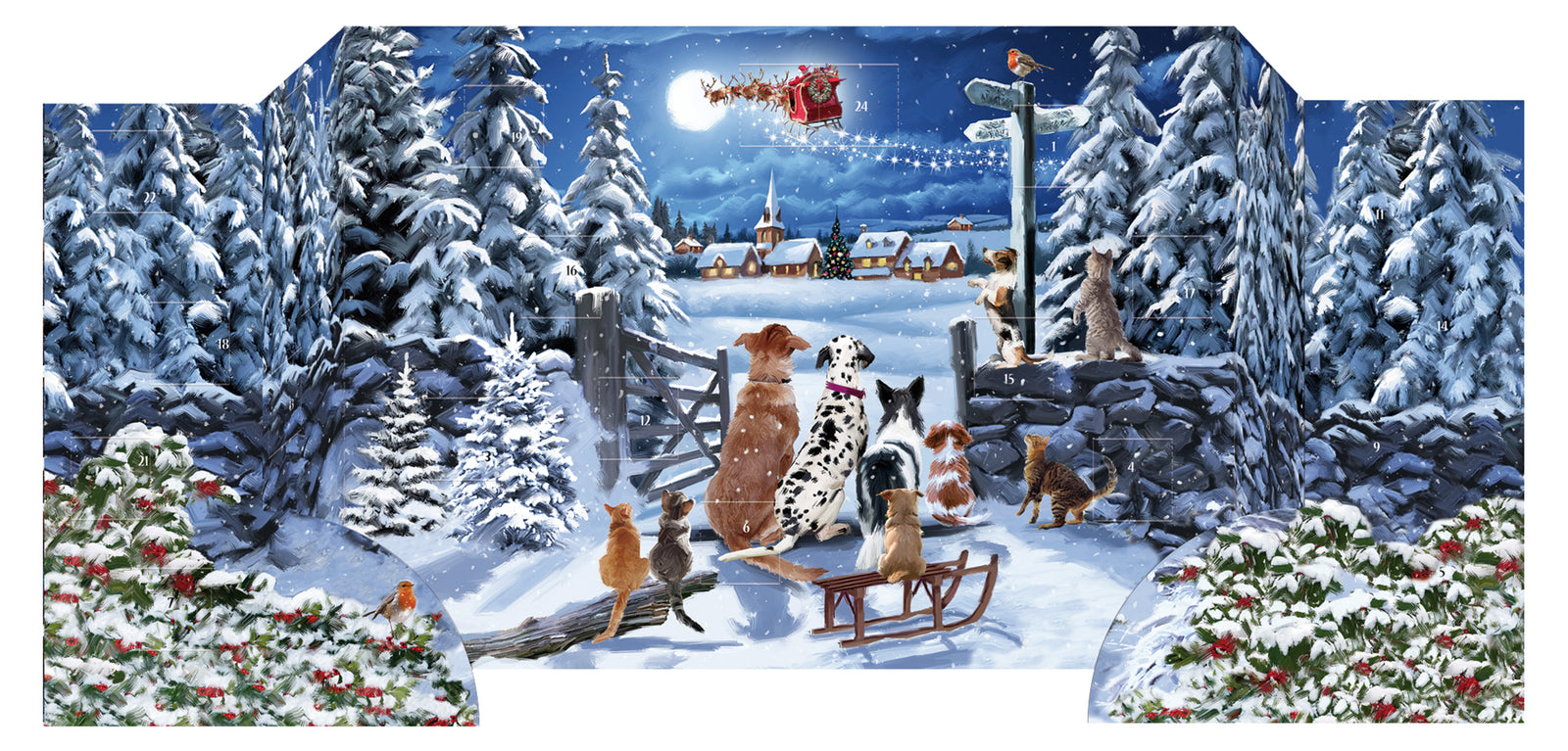3D Dogs Waiting Patiently For Father Christmas Advent Calendar By Penny Black 