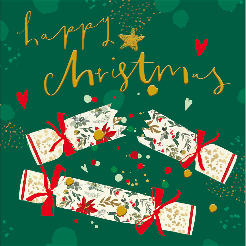 Poinsettia Happy Christmas Crackers Card by penny black