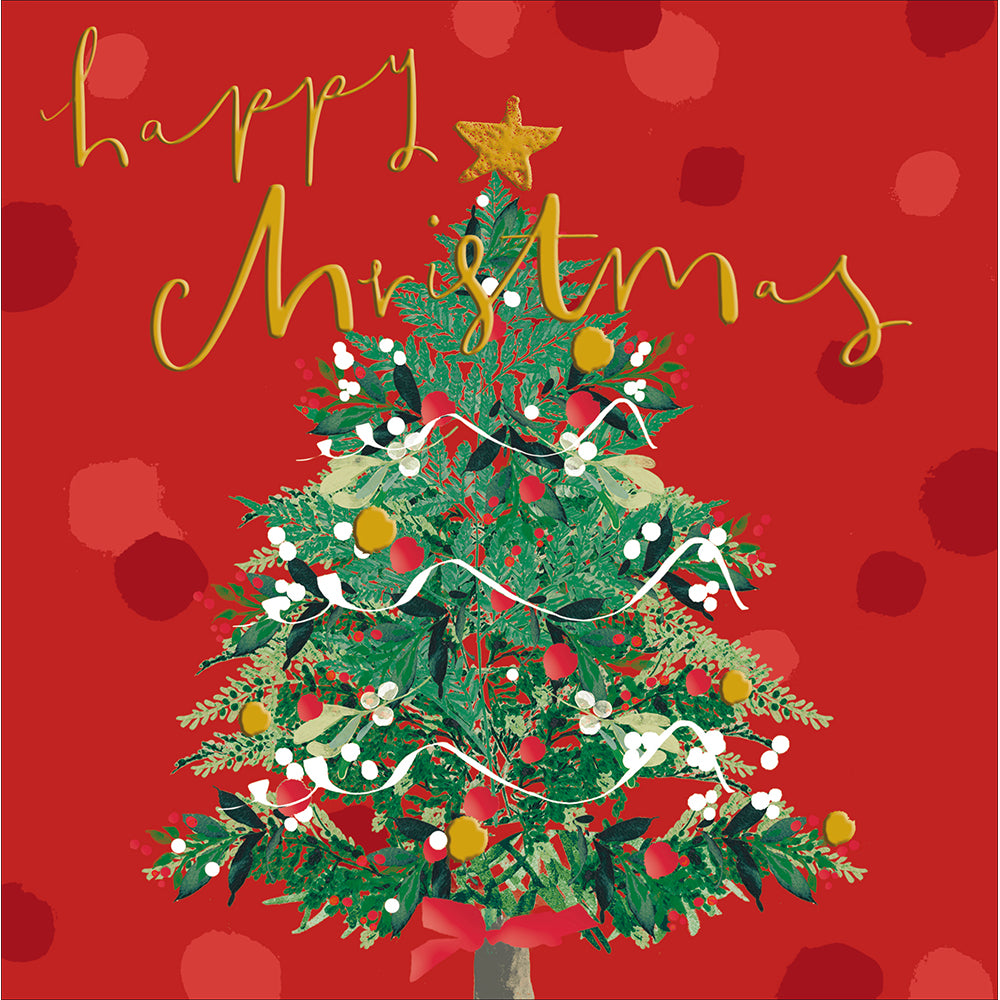 Happy Christmas Floral Tree Card by penny black