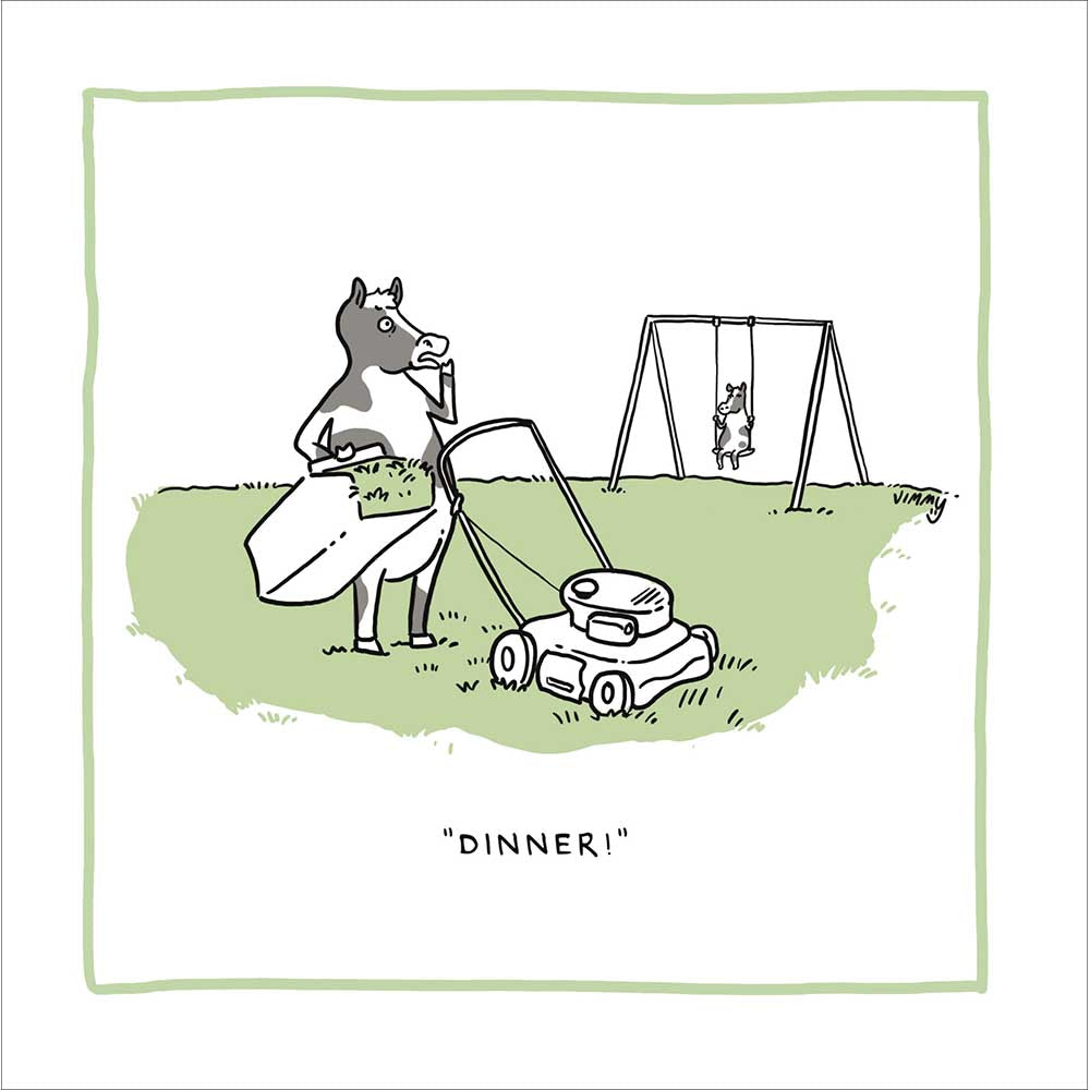 Cow Dinner's Ready Funny Card at Penny Black