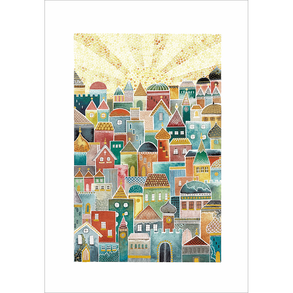 Sunrise Over The Town Houses Card at Penny Black