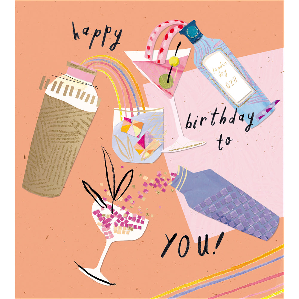 Cocktail Shakers Birthday Card at Penny Black