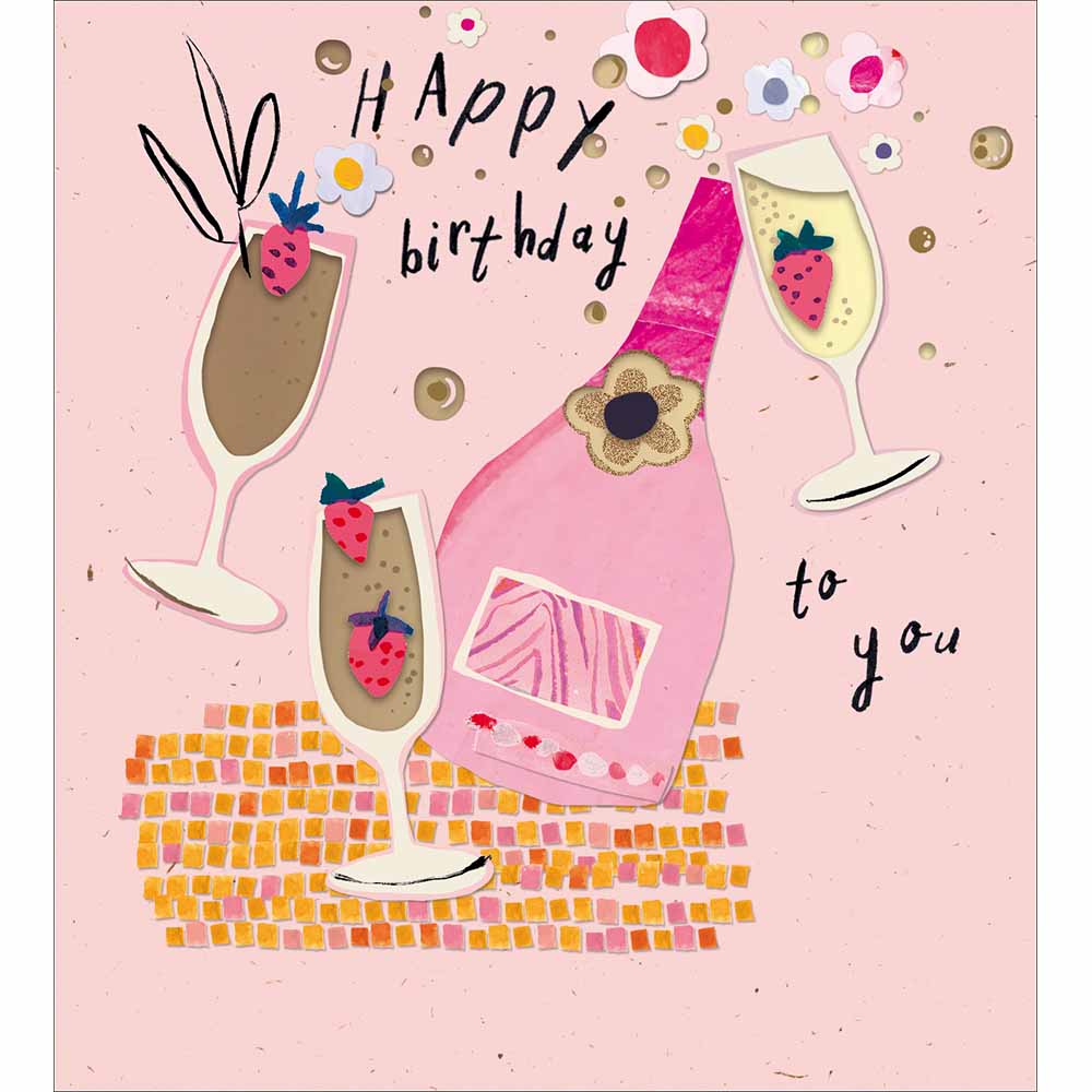 Strawberries & Fizz Birthday Card at Penny Black
