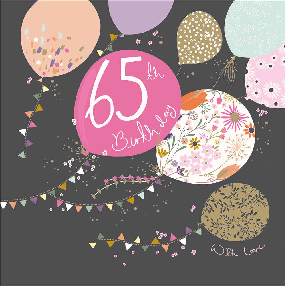 Balloon Bouquet 65th Birthday Card at Penny Black