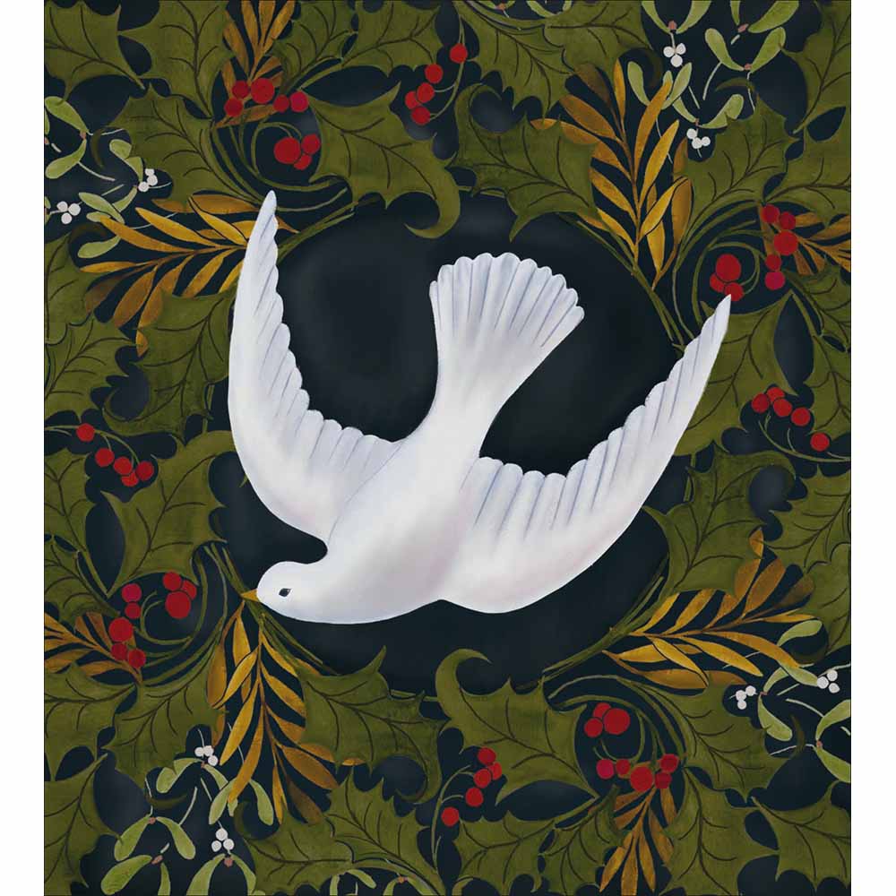 Peace And Love At Christmas Dove With Holly Charity Christmas Card 5 Pack by penny black