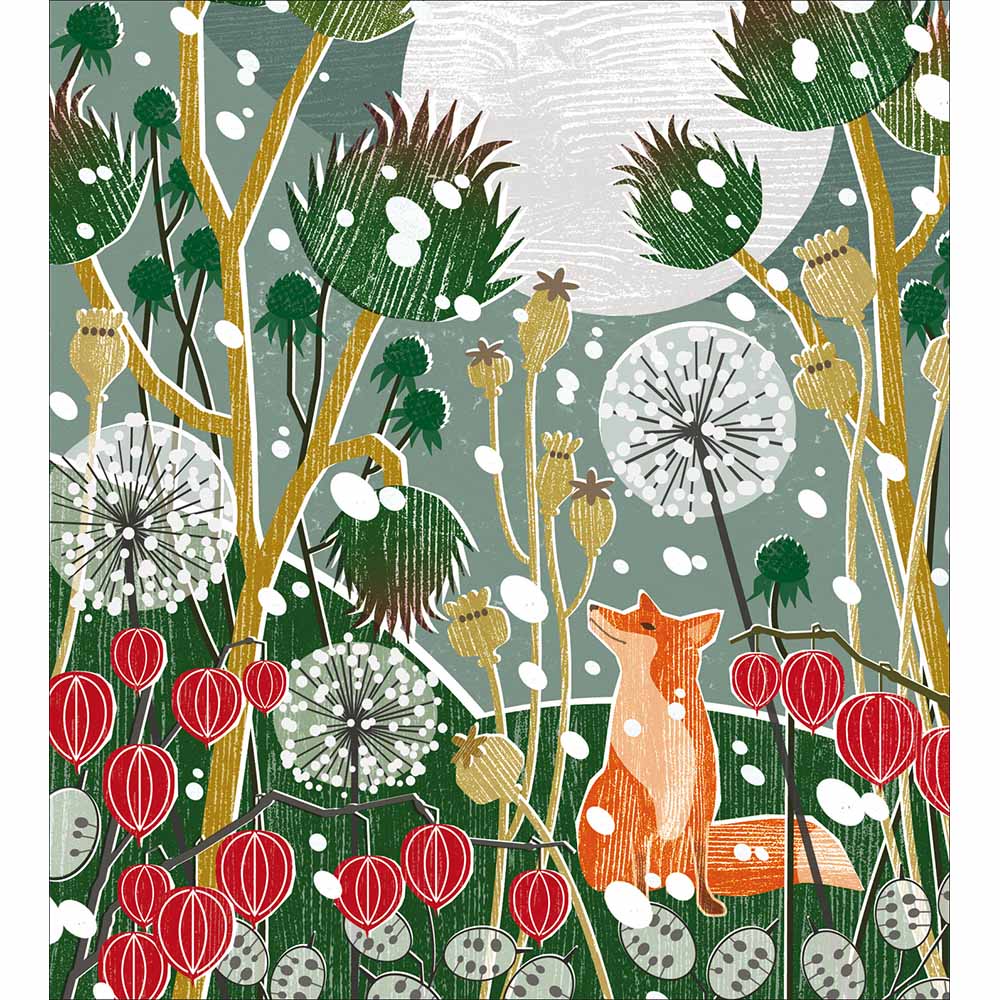 Orange Fox In The Foliage Charity Christmas Card 5 Pack by penny black