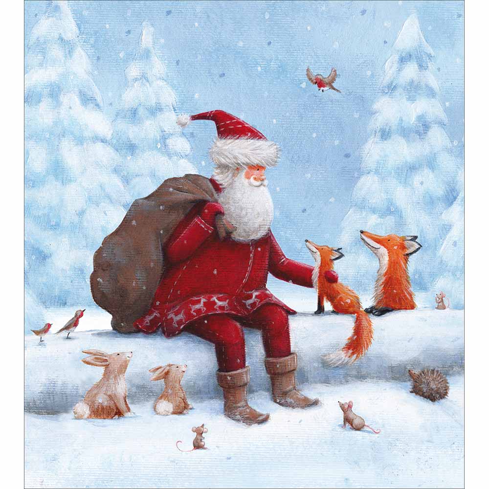 Resting Father Christmas and Friends Charity Christmas Card 5 Pack by penny black