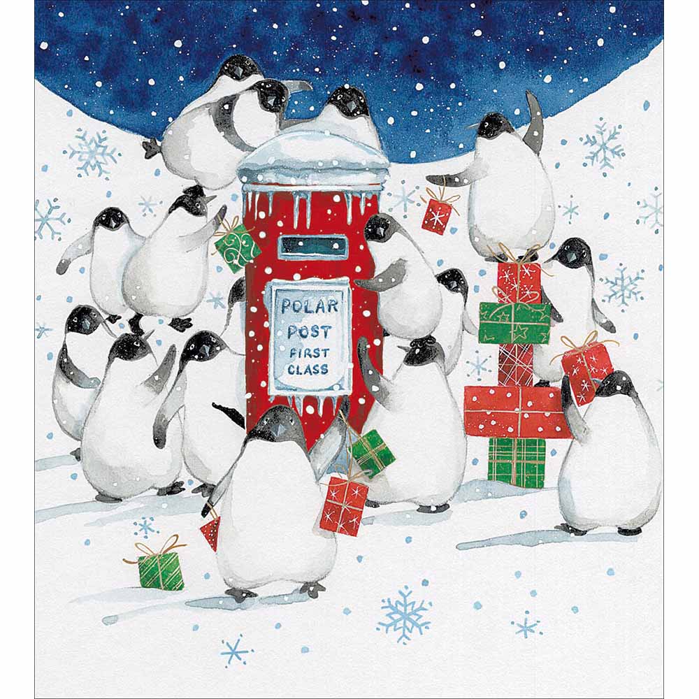 Polar Penguin Post Charity Christmas Card 5 Pack by penny black