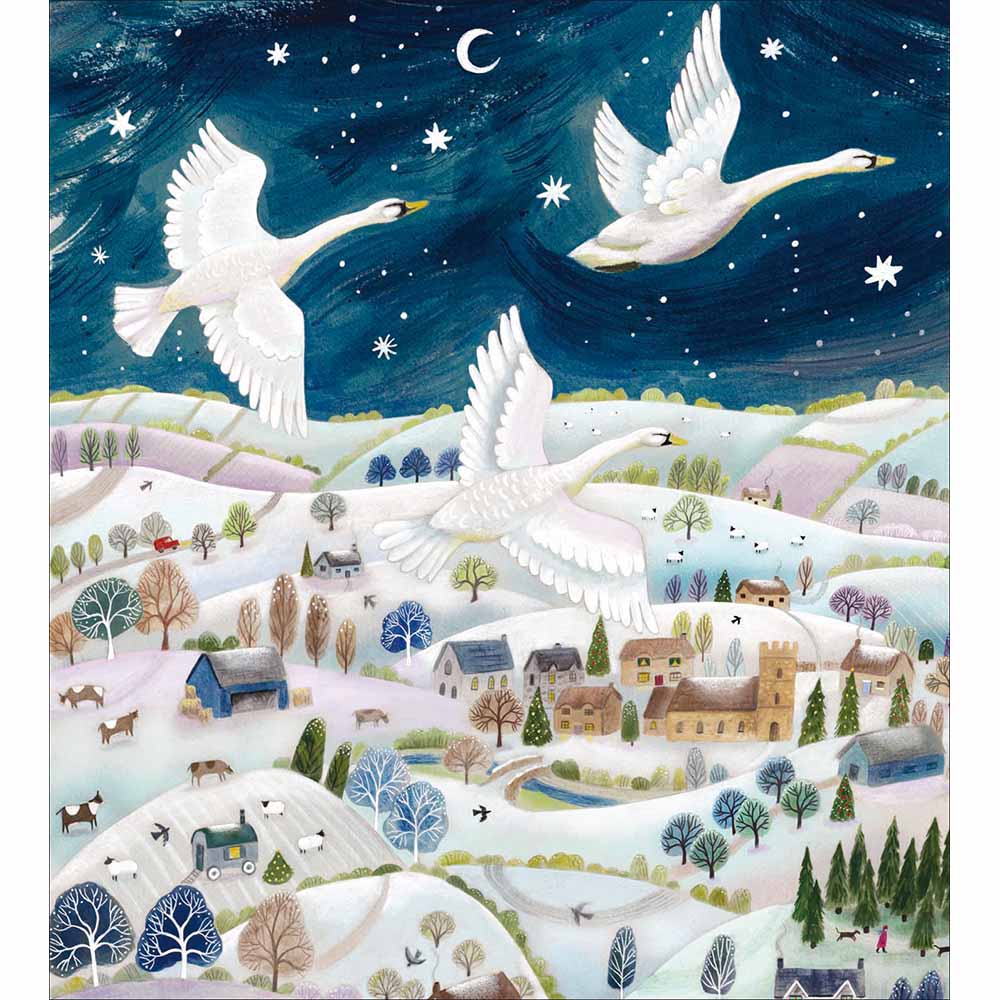 Geese Gliding With Grace Charity Christmas Card 5 Pack by penny black