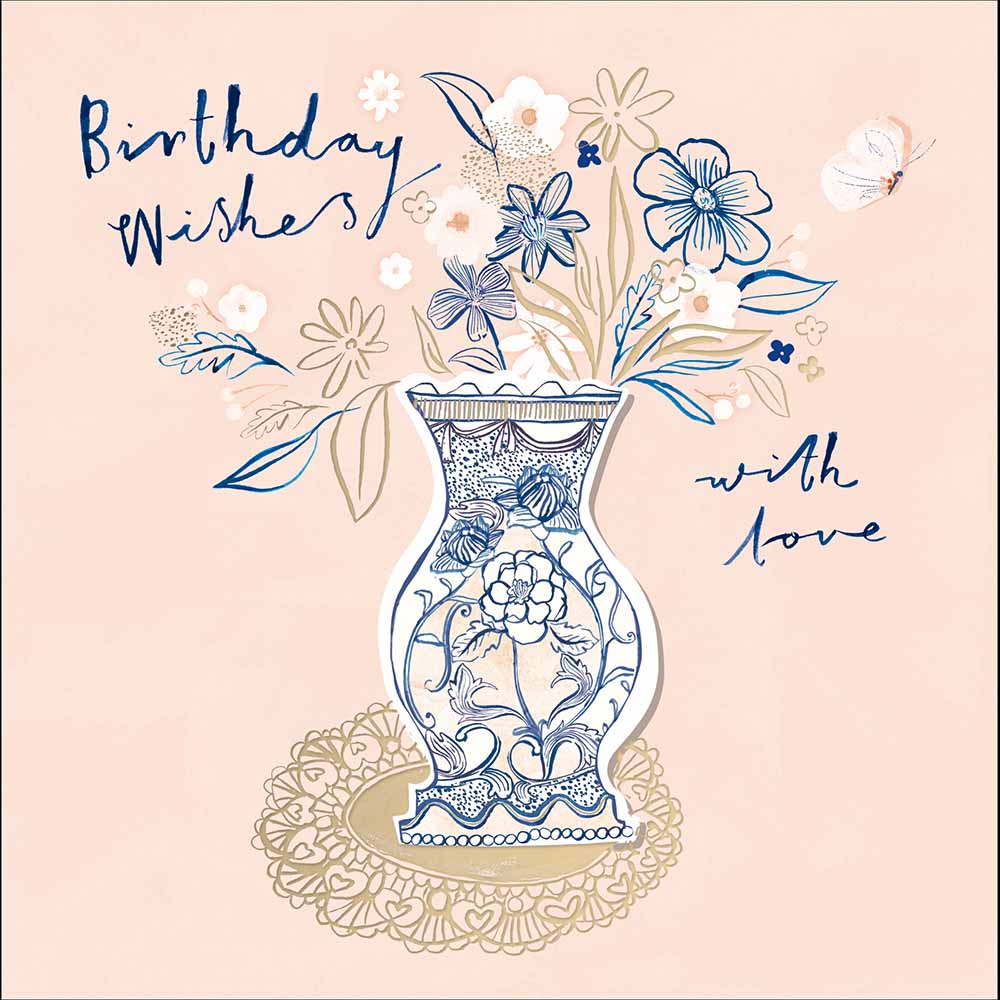 Floral Vase With Love Birthday Card at Penny Black