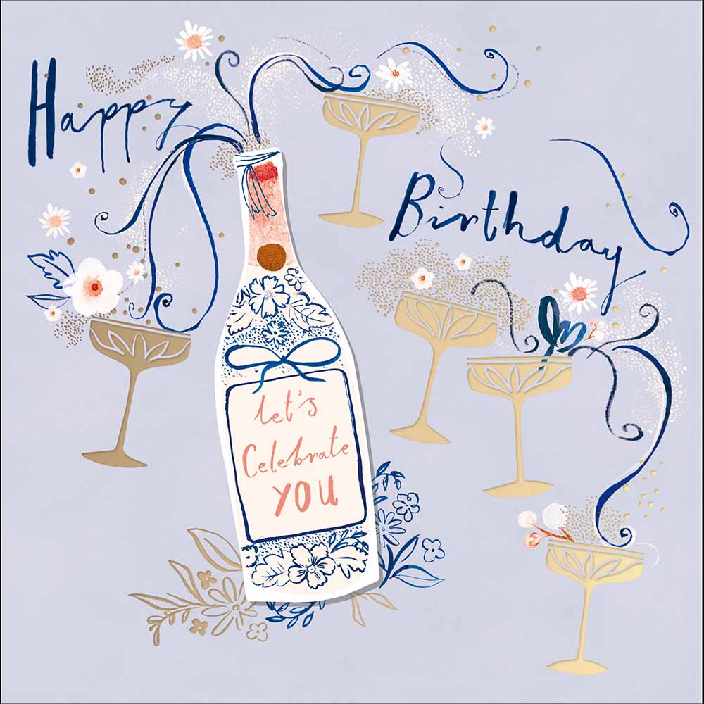 Champagne Let's Celebrate You Birthday Card at Penny Black