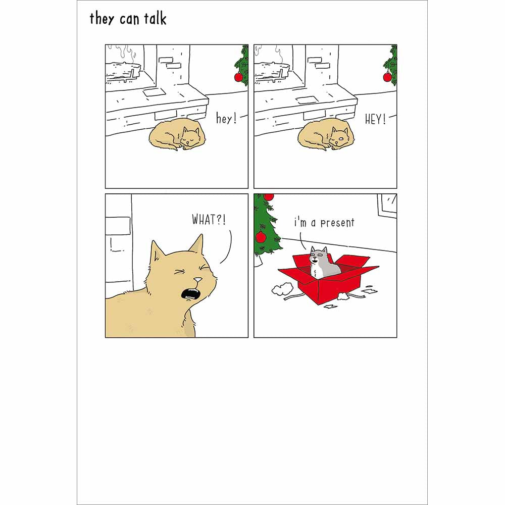 Cat Present Funny Christmas Card by penny black