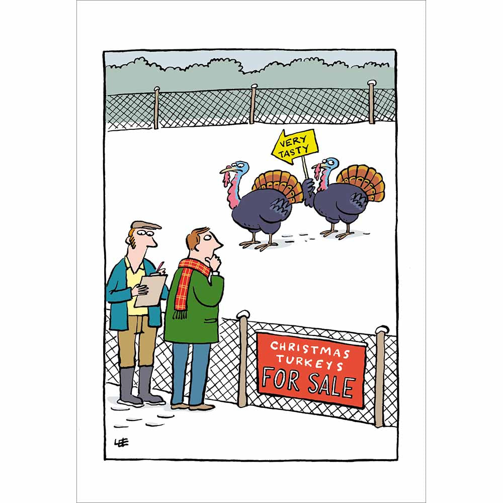 Very Tasty Turkey Farm Funny Christmas Card by penny black