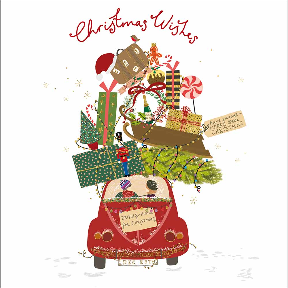 Driving Home For Christmas Stacked Car Card by penny black