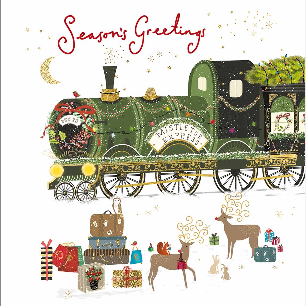 Mistletoe Express Train Christmas Card by penny black