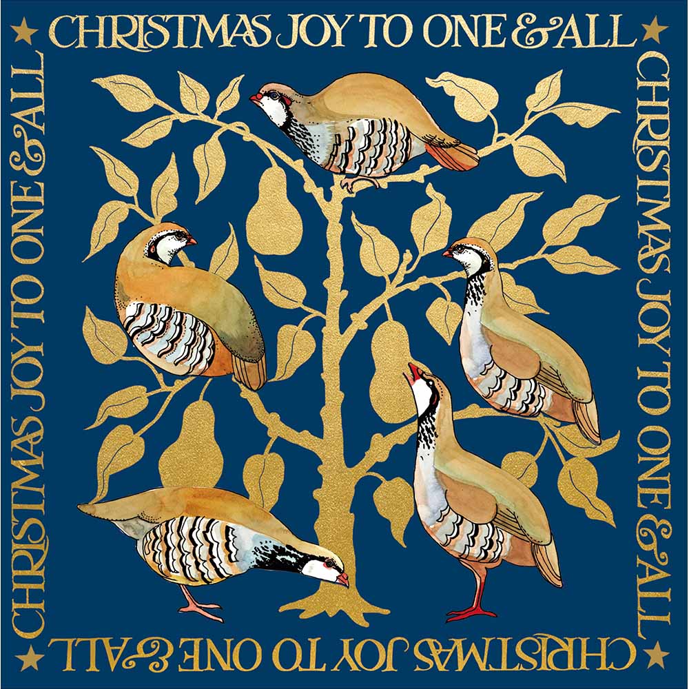 Emma Bridgewater Joy To One &amp; All Partridges Christmas Card by penny black