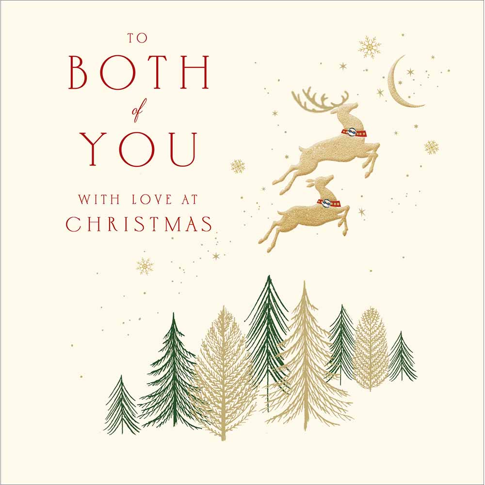 Golden Reindeer To Both Of You Christmas Card by penny black
