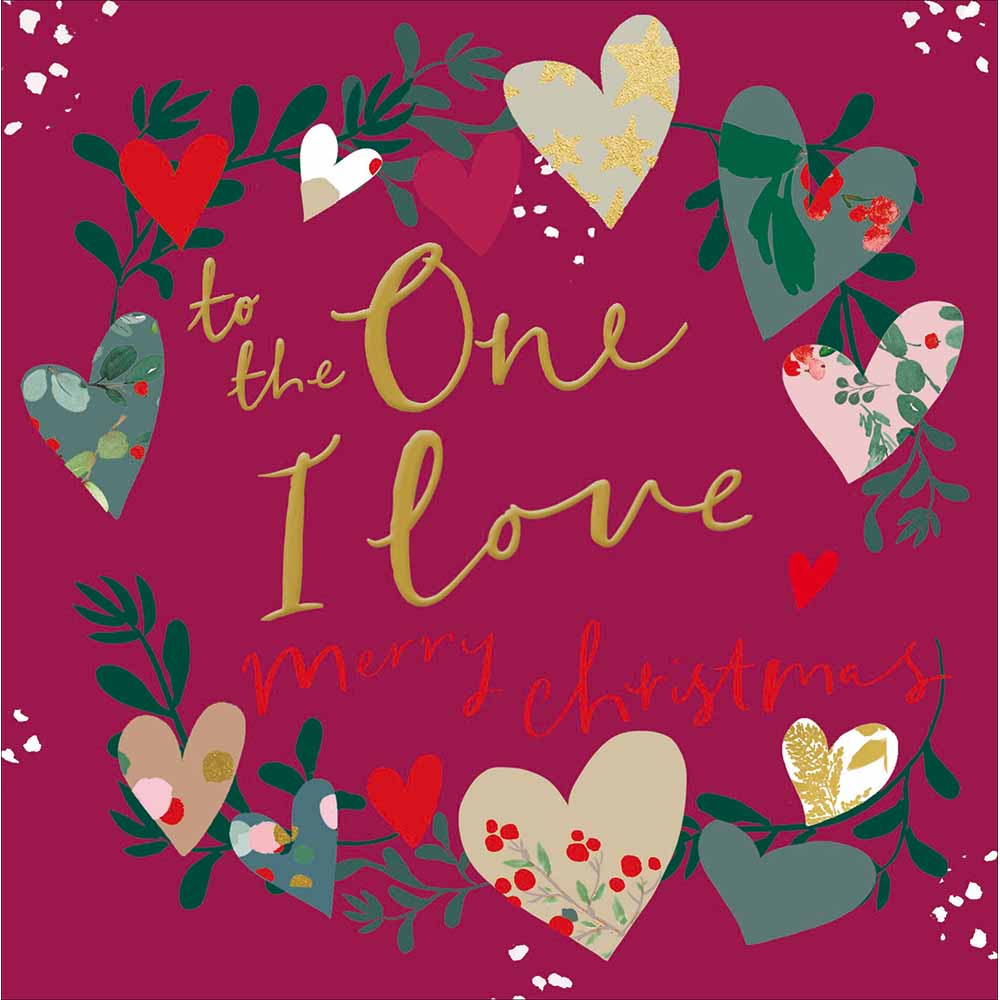 Lots Of Hearts To the One I Love Christmas Card by penny black