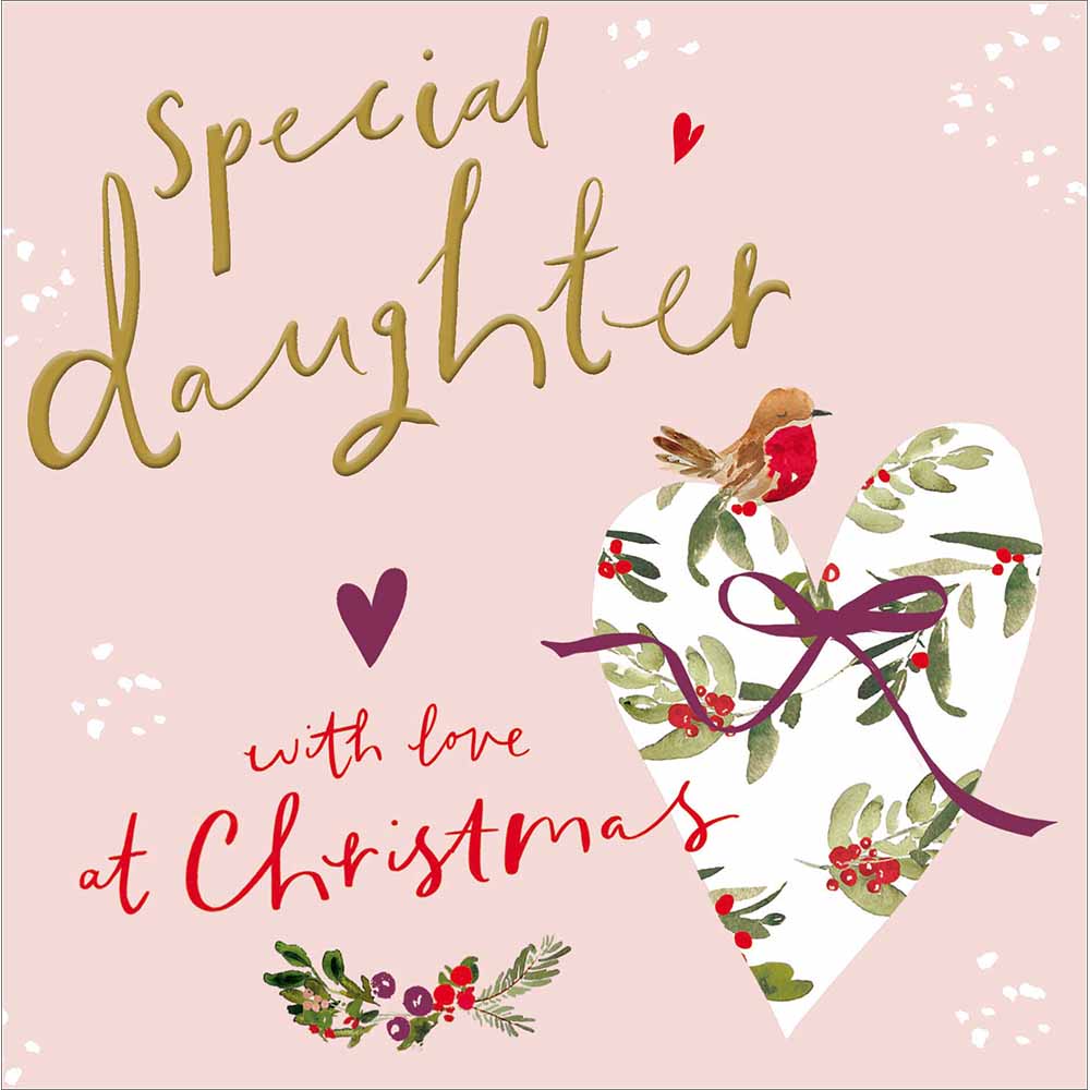 Holly Heart Daughter Christmas Card by penny black