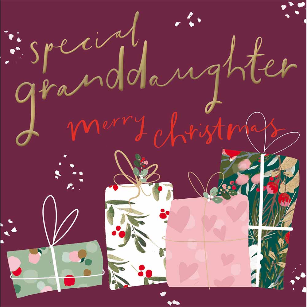 Wrapped Gifts Special Granddaughter Christmas Card by penny black