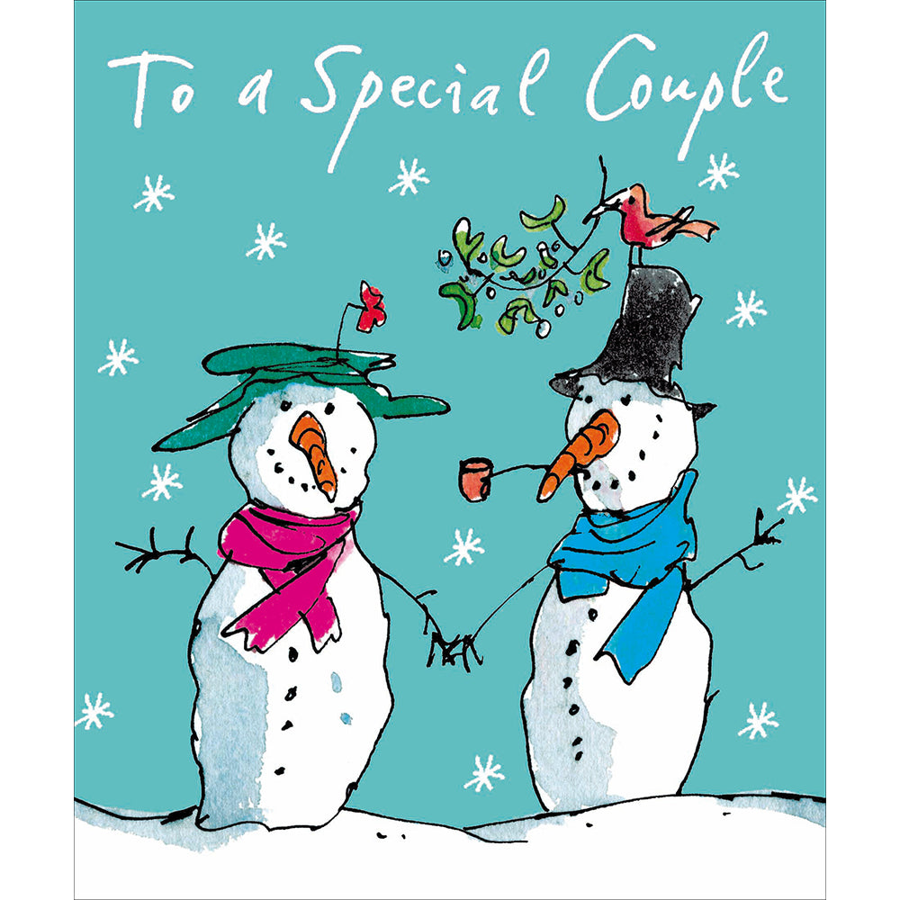 Quentin Blake Special Couple Snowman Christmas Card by penny black