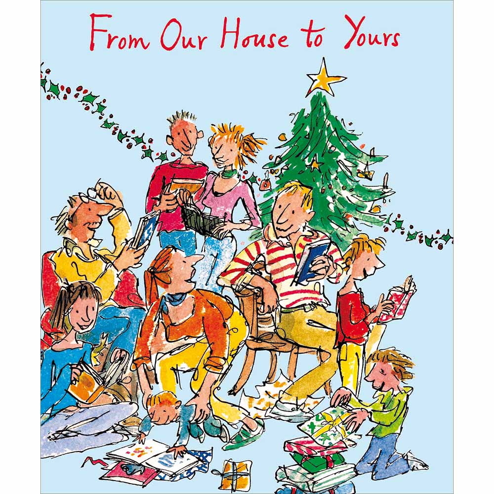 Quentin Blake Family Gathering From Our House To Yours Christmas Card by penny black