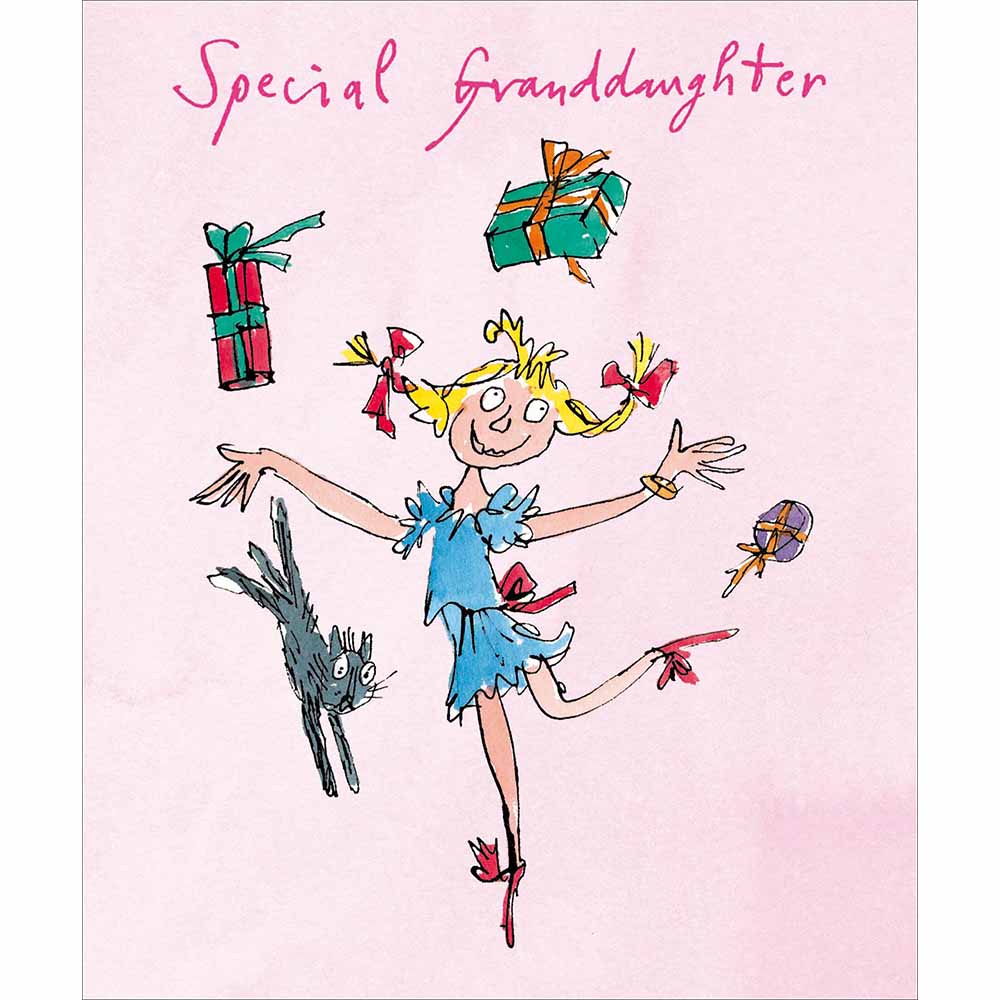 Quentin Blake Ballerina Special Granddaughter Christmas Card by penny black